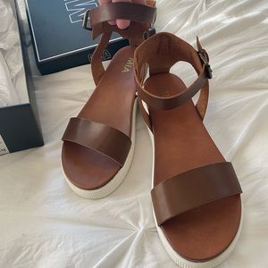 Brand new MIA brown strap platform sandal